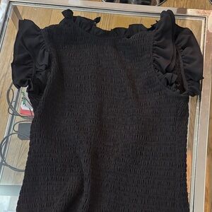 French Connection Black Textured Top